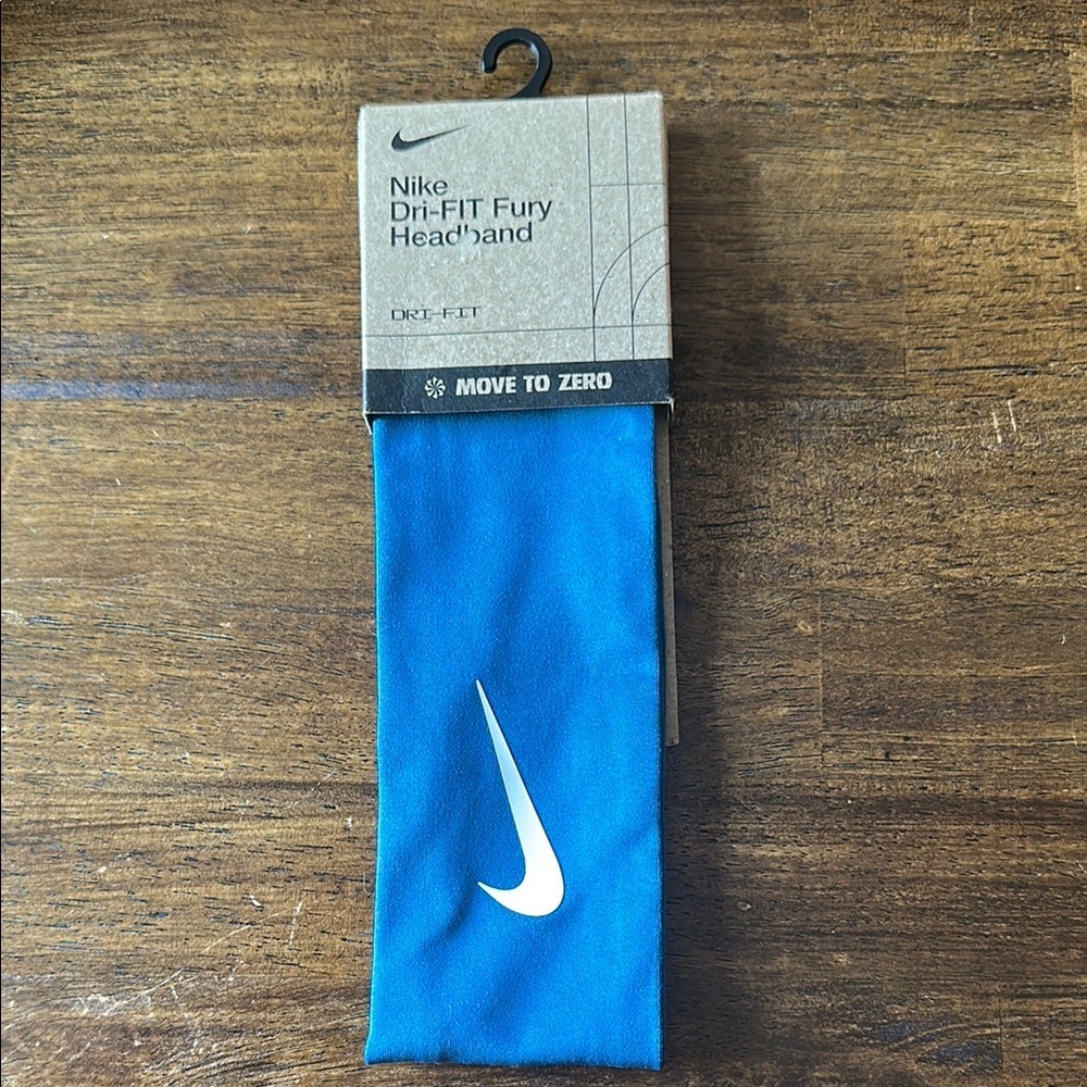 NWT Nike Women’s Fury Blue and White Headband - Picture 2 of 3